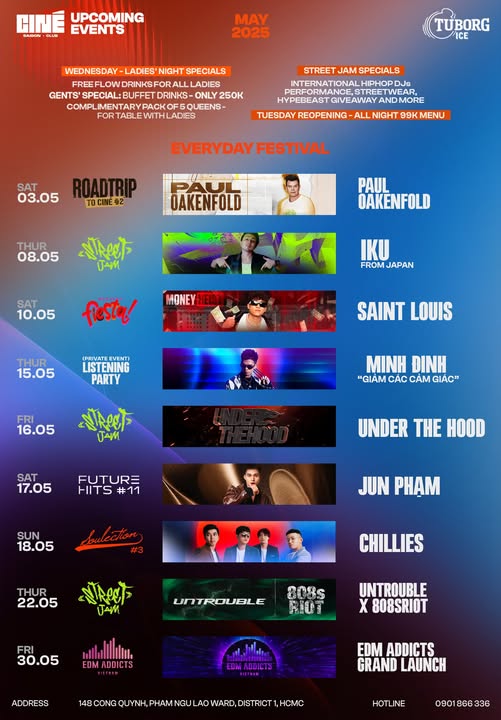 Event Calendar Tháng 05